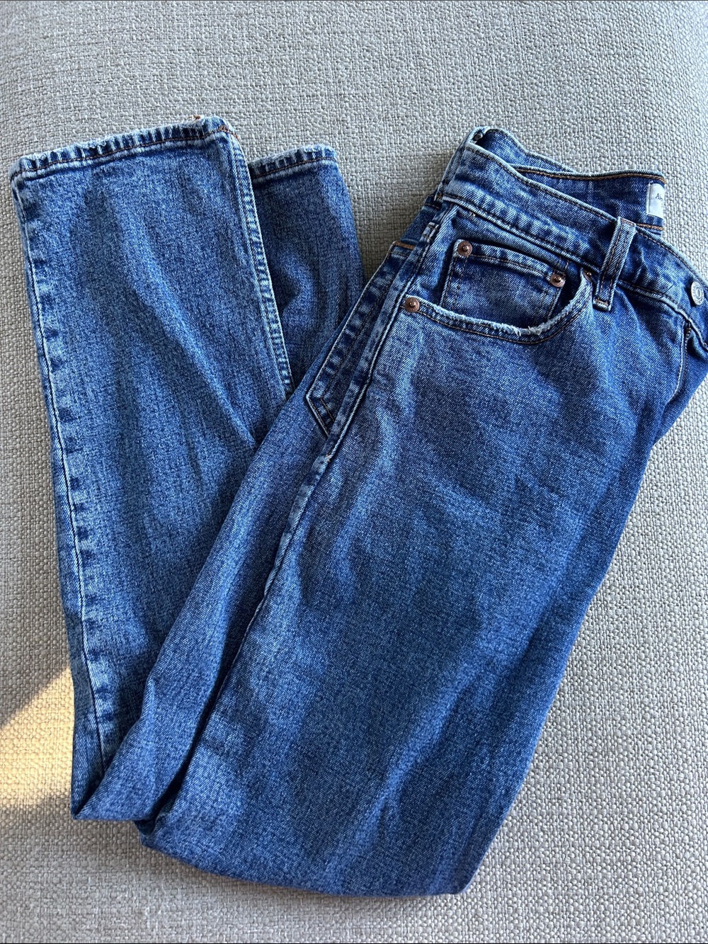 Abercrombie and fitch the ankle straight ultra high rise jeans